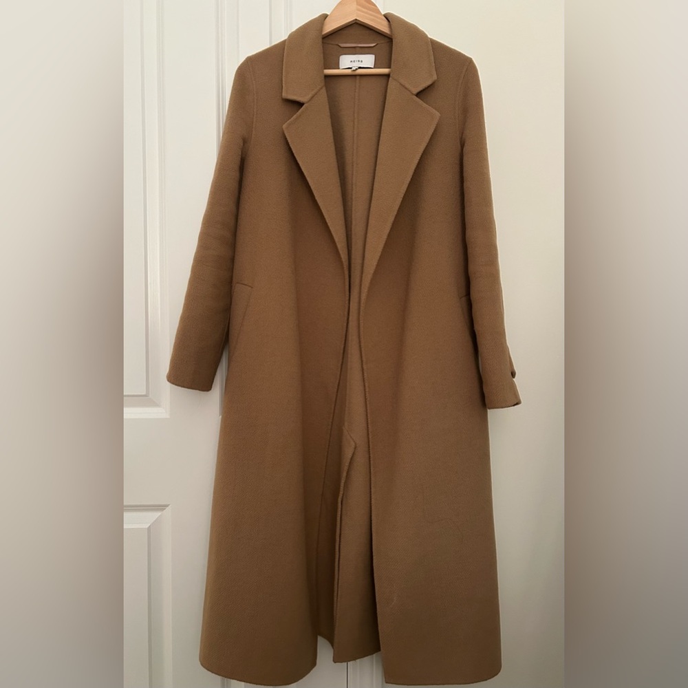 Reiss Emile Belted Wool Blend Coat in Camel - Size US 4 / UK 8